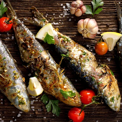 Crispy Fried Sardines with Sauce Vierge