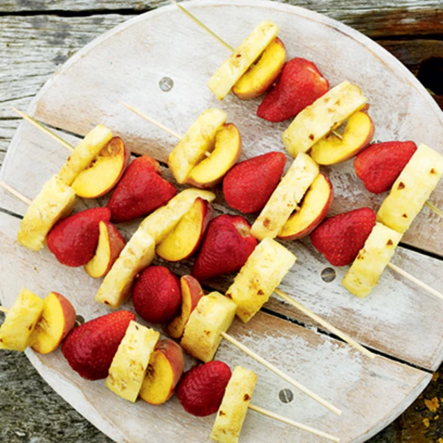 Fruit Skewers and Chocolate Dip