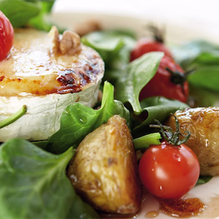 Roasted Jersey Royal Salad with Goats Cheese