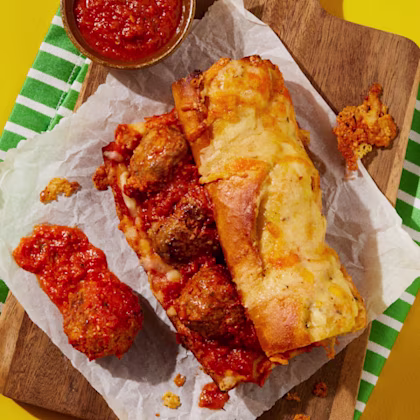 Meatball Marinara Stuffed Garlic Bread