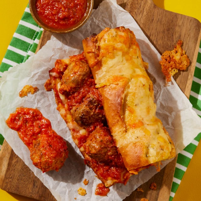 Meatball Marinara Stuffed Garlic Bread