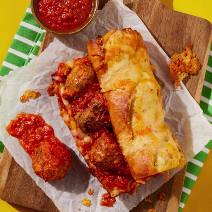 Meatball Marinara Stuffed Garlic Bread