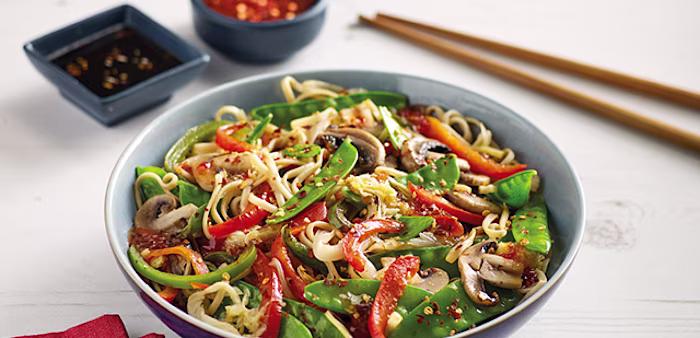 stir fried vegetables and beef dish