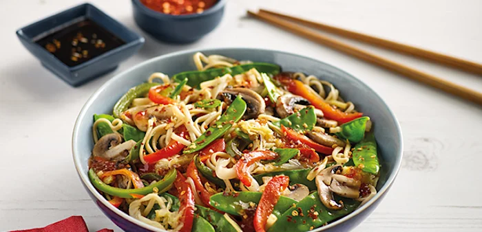 stir fried vegetables and beef dish