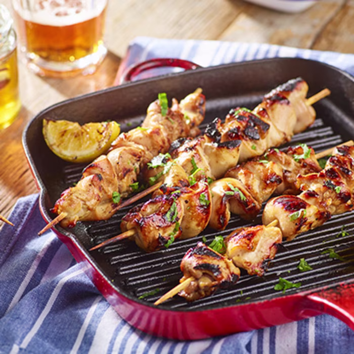 Beer and Honey BBQ Chicken Skewers