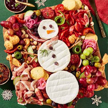 Snowman Cheese Board