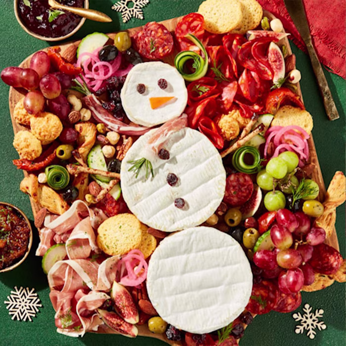 Snowman Cheese Board