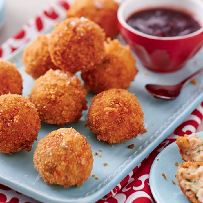 Turkey Croquetas with Cranberry Dipping Sauce