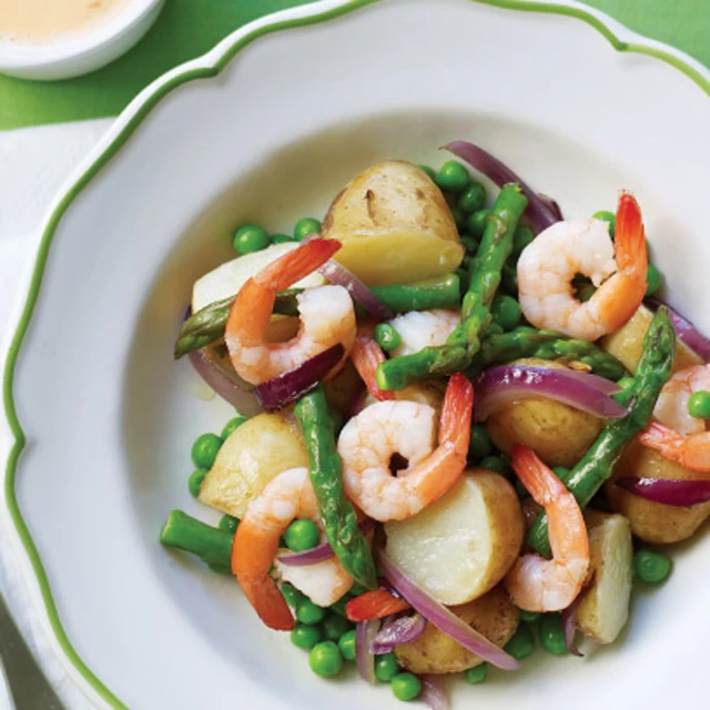 Jersey Royal, Prawn and Asparagus Salad