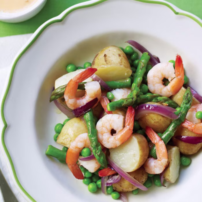 Jersey Royal, Prawn and Asparagus Salad