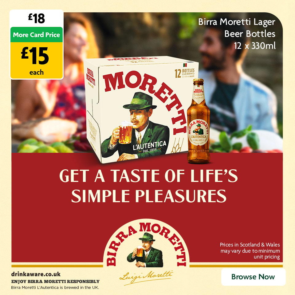 Birra Moretti promotional banner 