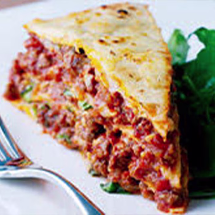 Beef and Tomato Tortilla Stack