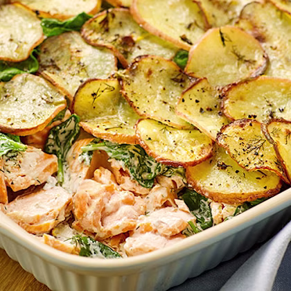 Creamy Smoked Salmon and Potato Bake