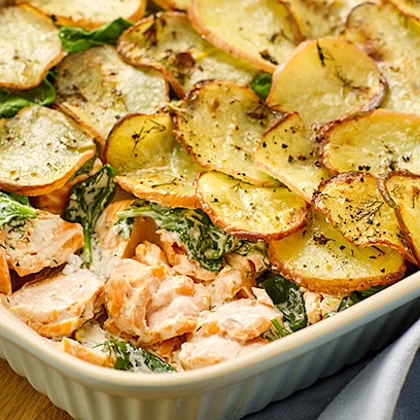 Creamy Smoked Salmon and Potato Bake
