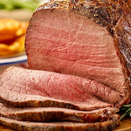 Roast Beef with Shallots and Horseradish Yorkshire Puddings