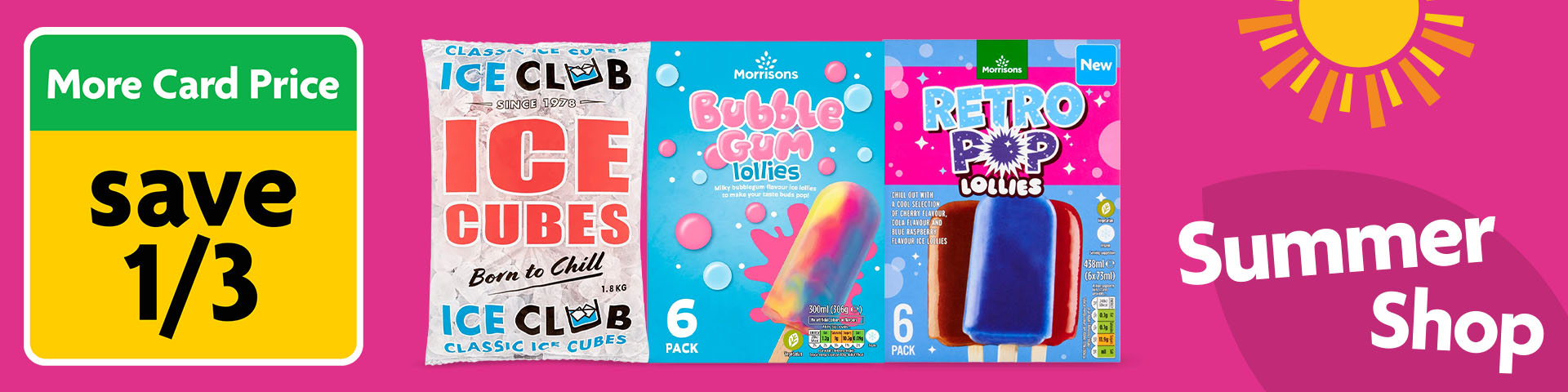 Save 1/3 Ice Cubes & Ice Lollies