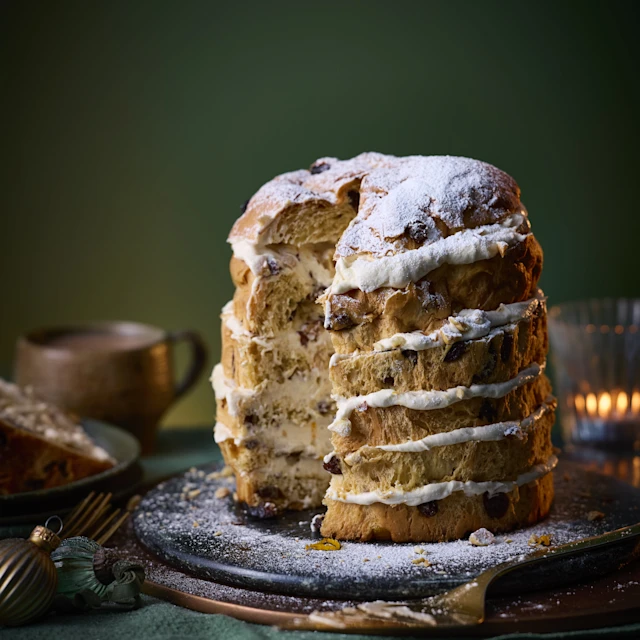 Panettone Layer Cake sliced