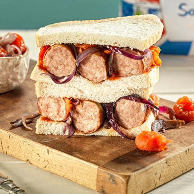 Scrummy sausage sandwich