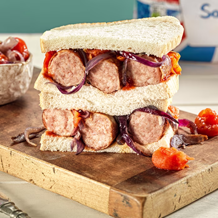 Scrummy sausage sandwich