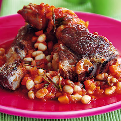 Lamb Chops with Rosemary Beans