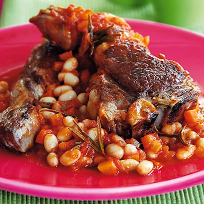 Lamb Chops with Rosemary Beans