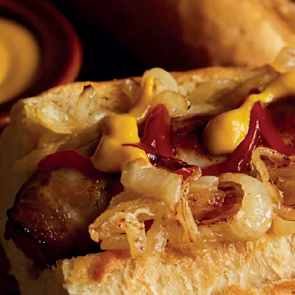 Hot Dogs with Caramelised Onions