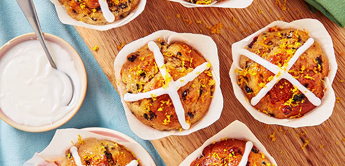 Easter hot cross muffins