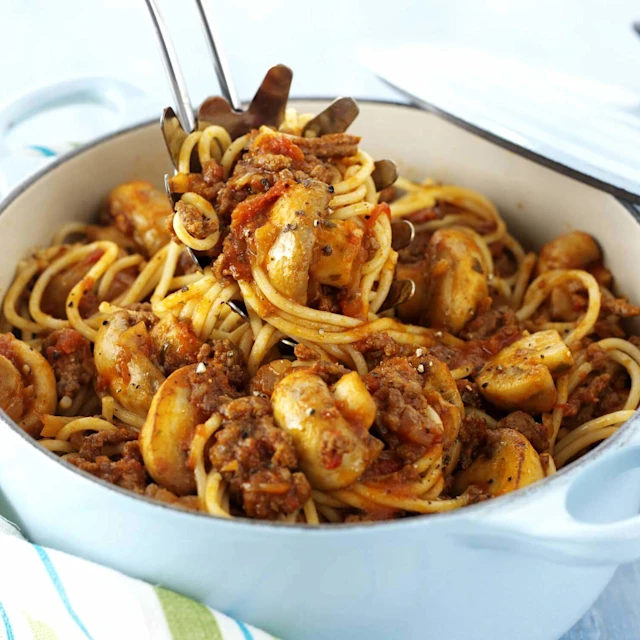Beef & Mushroom Spaghetti