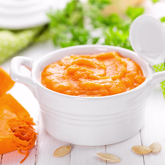Butternut Squash, Carrot & Sweetcorn Puree