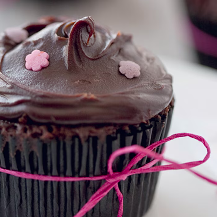 Chocolate Cupcakes with Ganache Icing