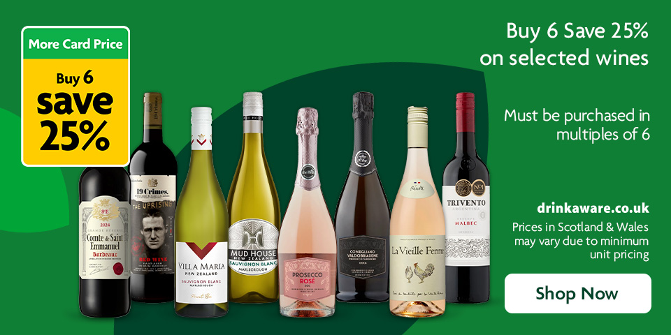 Buy 6 Save 25% on Selected Wines