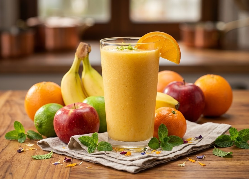 Apple, Orange and Banana Smoothie