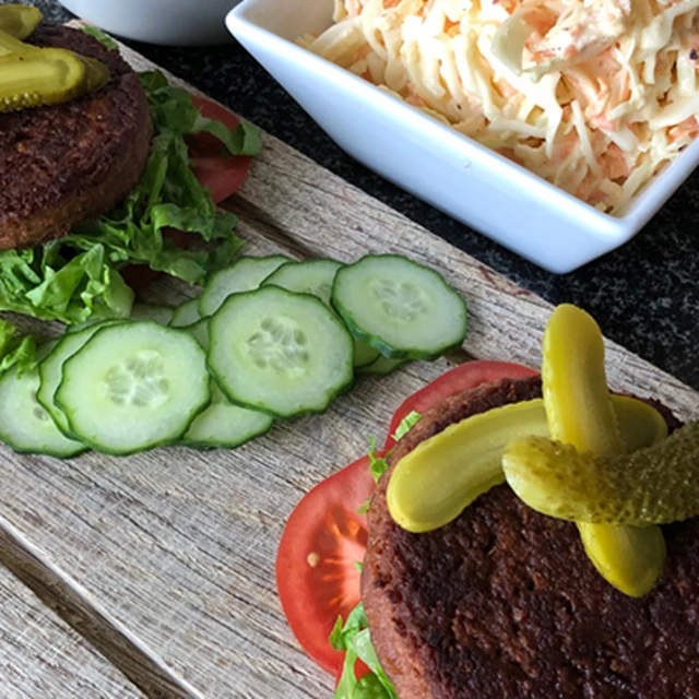 Veggie Burger and Slaw