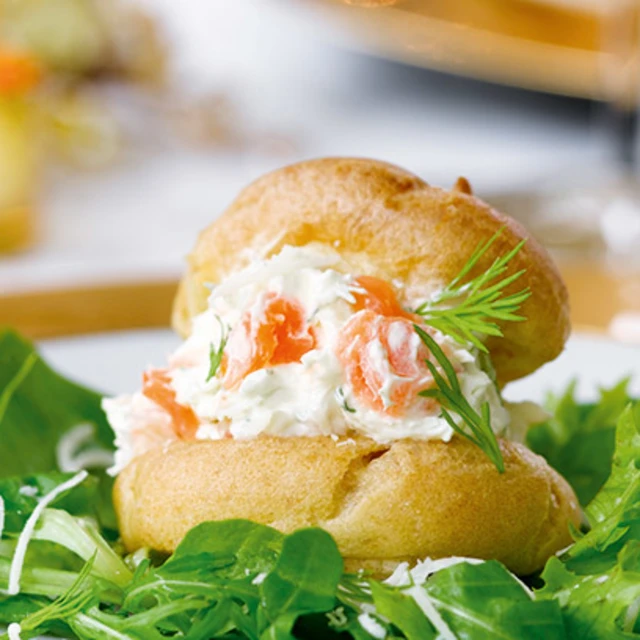 Smoked Salmon and Cheese Profiteroles