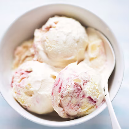 Rhubarb Meringue Ice Cream