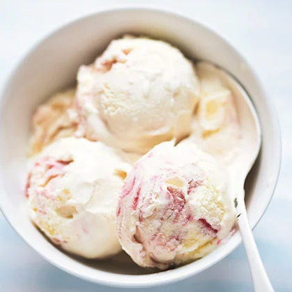 Rhubarb Meringue Ice Cream
