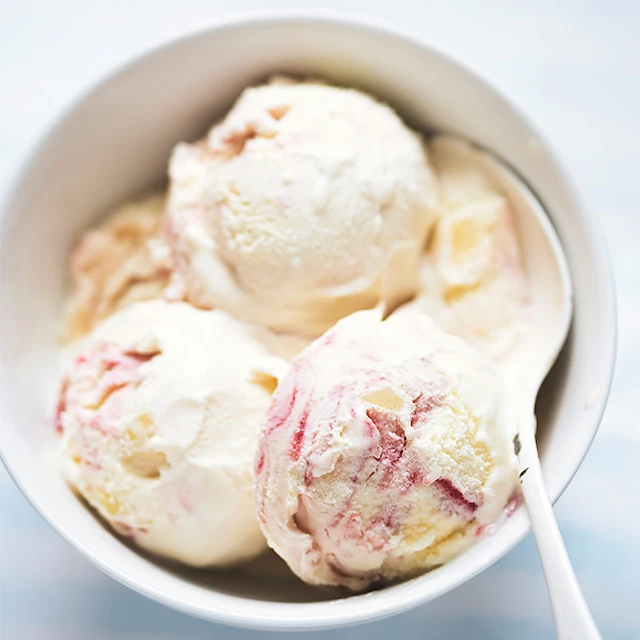 Rhubarb Meringue Ice Cream