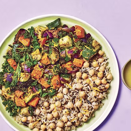 Warm Spiced Salad with Orange Dressing & Rice