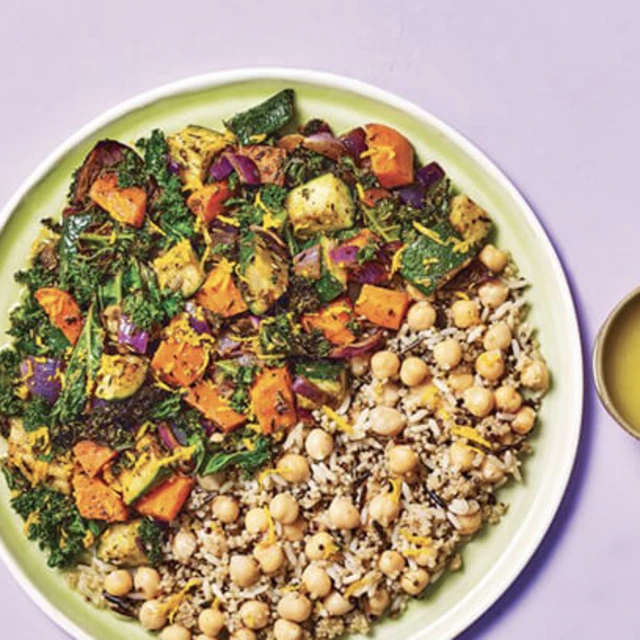 Warm Spiced Salad with Orange Dressing & Rice