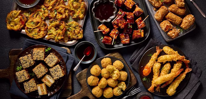 assorted party food dishes