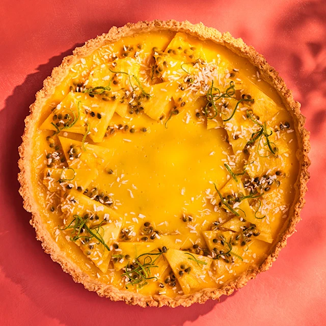 Mango Curd & Passion Fruit Tart