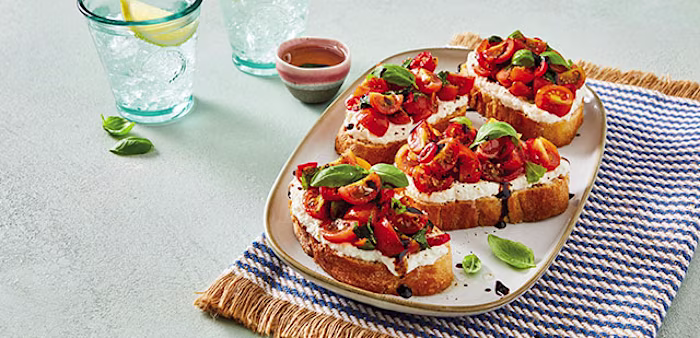 classic bruschetta with a spicy upgrade