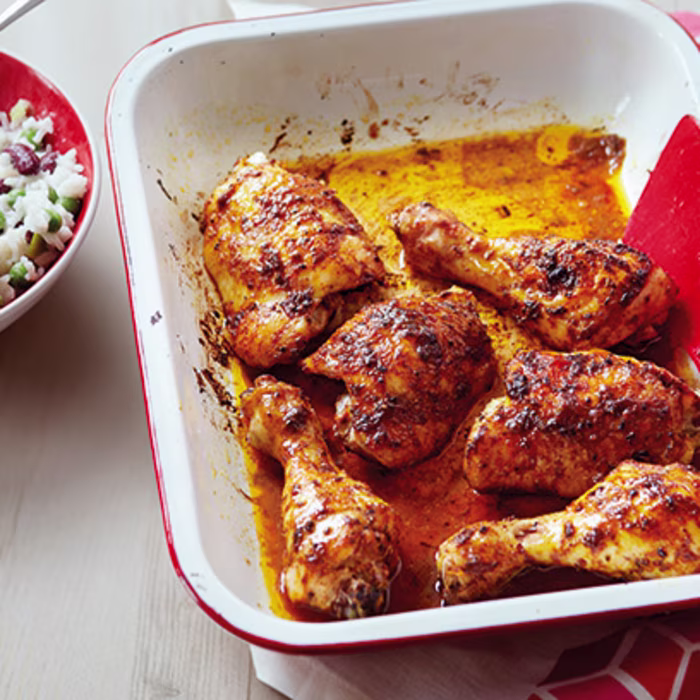 Coconut Jerk Chicken with Rice and Peas