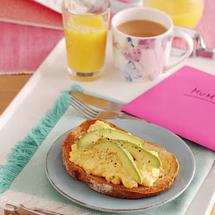 Creamy Scrambled Egg and Avocado on Toast
