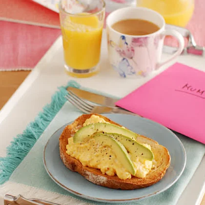 Creamy Scrambled Egg and Avocado on Toast