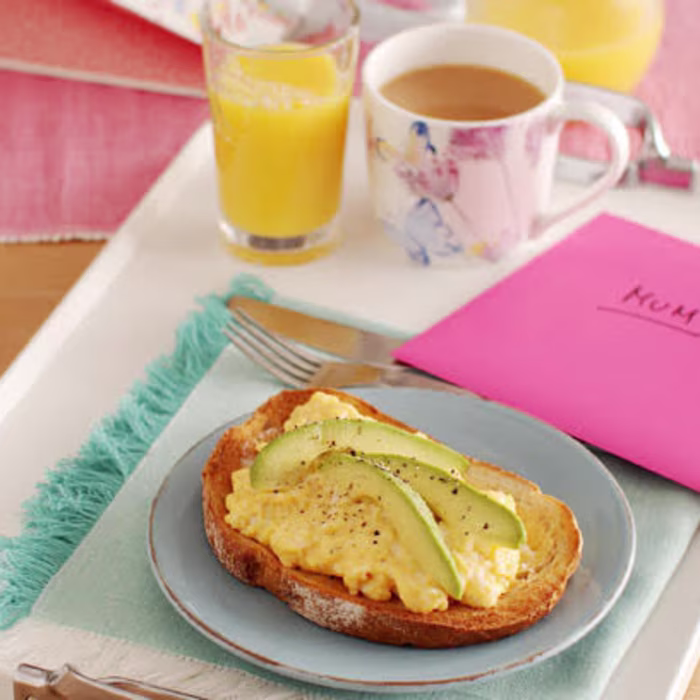 Creamy Scrambled Egg and Avocado on Toast