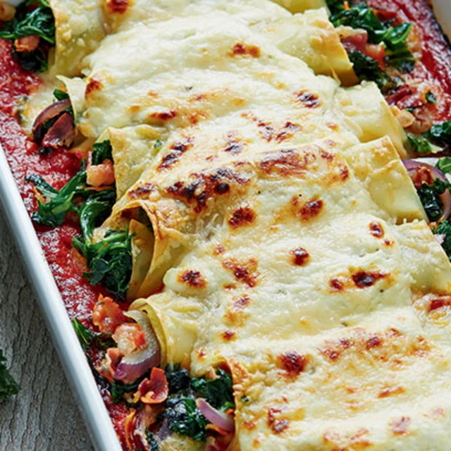 Kale and Pancetta Cannelloni