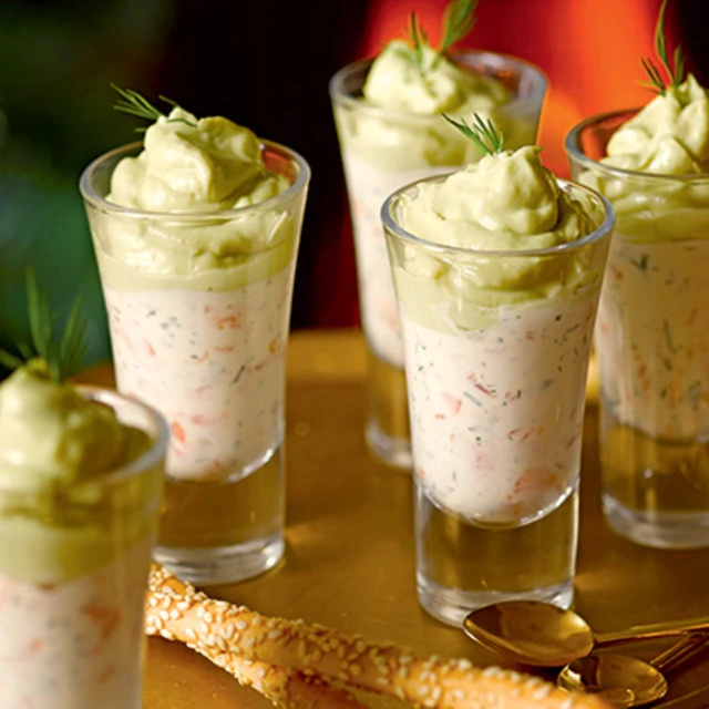 Smoked Salmon and Avocado Shots