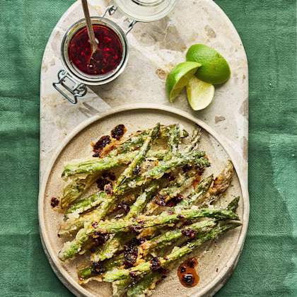 Asparagus Tempura with Crispy Chilli Oil Dressing