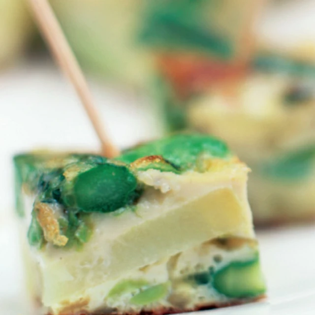 Asparagus, Broad Bean and Mint Frittata